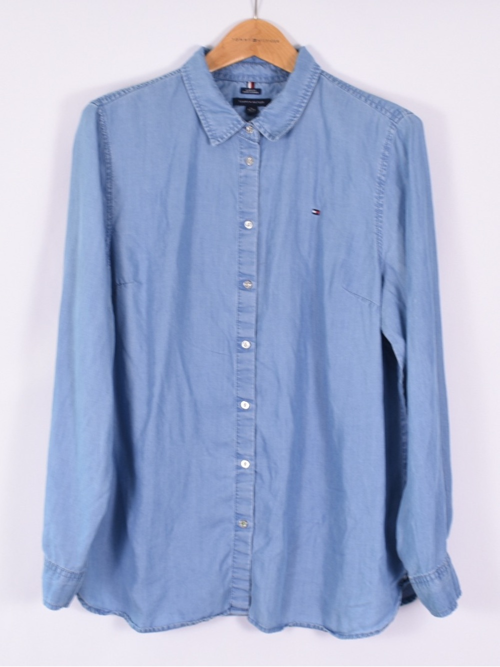 Tommy Hilfiger Light Blue Denim Button-Down Shirt for Men